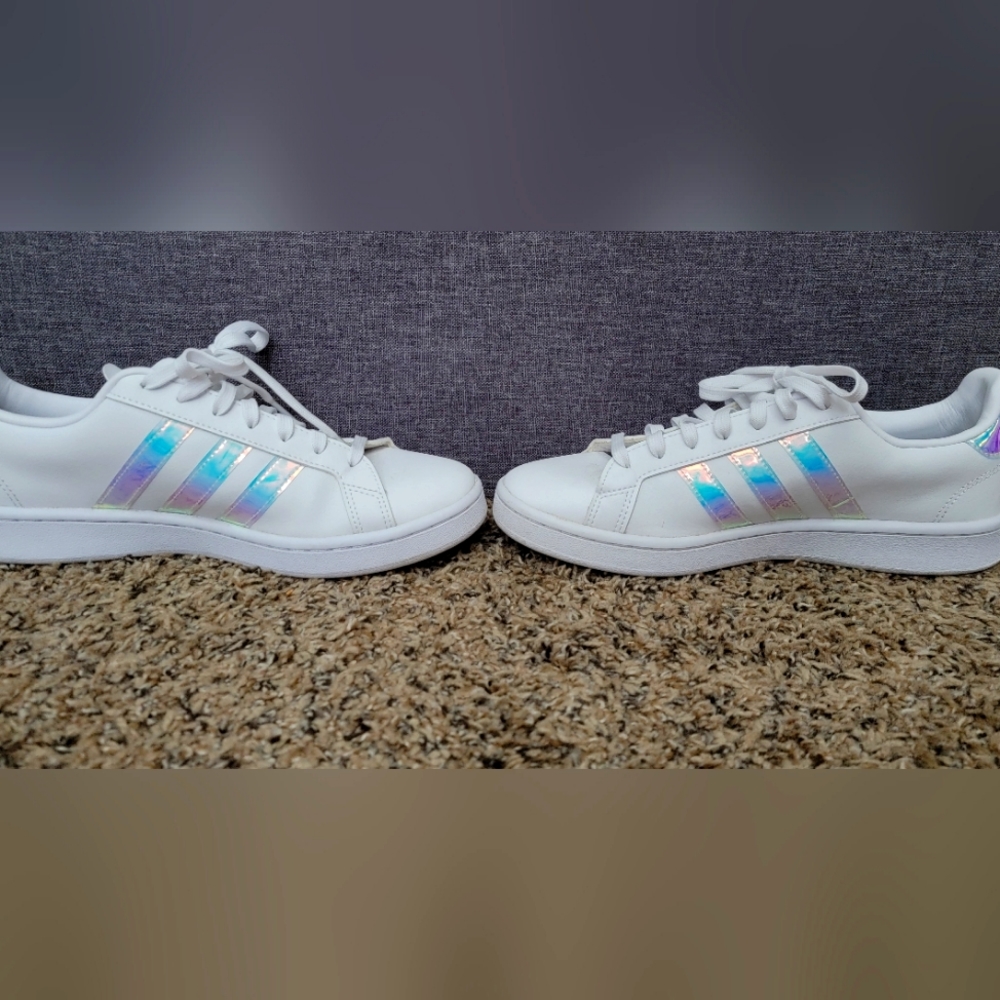 Adidas iridescent grand court women's sneaker